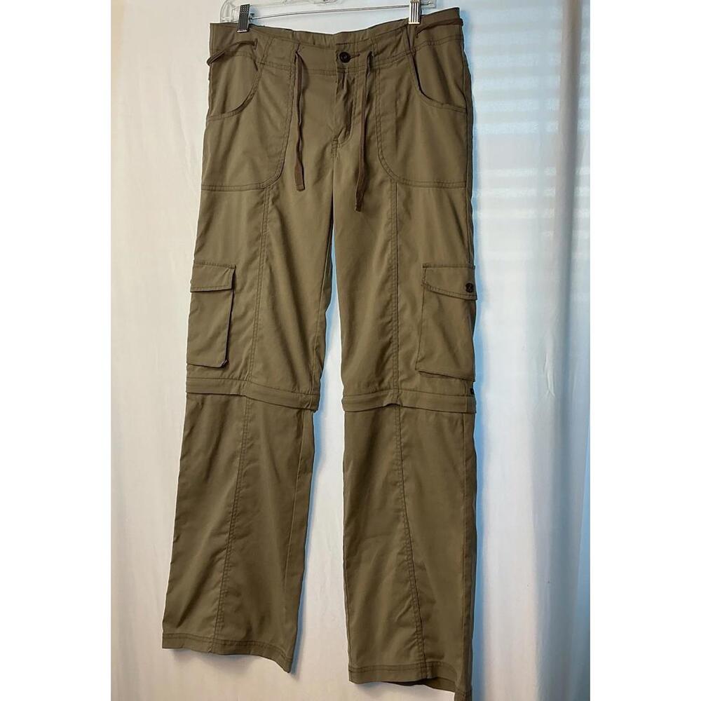 Prana Breathe Women's Convertible Hiking Cargo Pants Size 10 Khaki